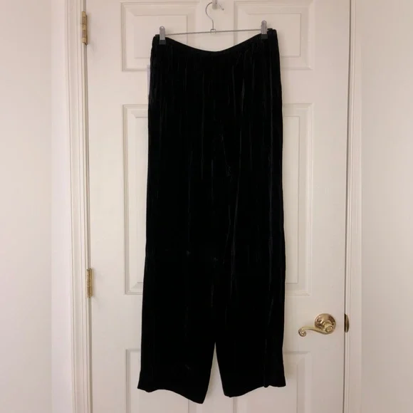 NWT Chaus Velvet Trousers Black Rayon/Silk Blend Size 12 - Picture 3 of 7